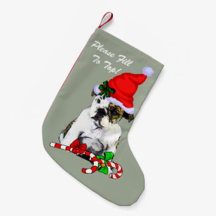 Petite Chaussette De Noël Joyeux Noël de bouledogue anglais