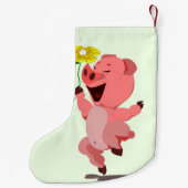 Petite Chaussette De Noël Joyeux Noël de porc empilé (Dos)