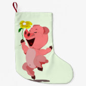 Petite Chaussette De Noël Joyeux Noël de porc empilé (Devant)