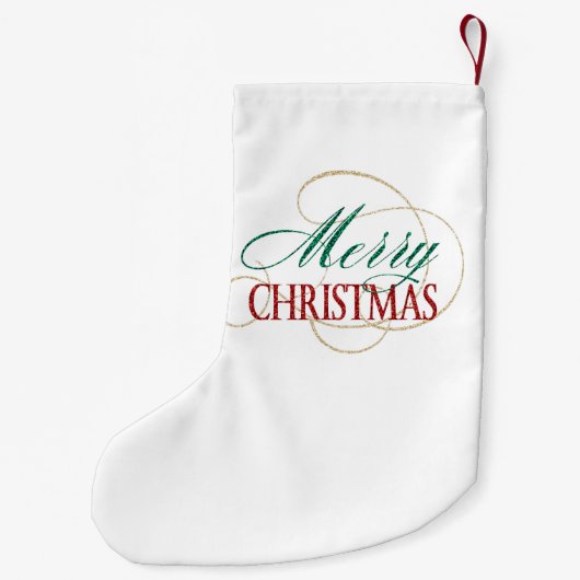 Petite Chaussette De Noël Joyeux Noël Élégant moderne Script de vacances (Dos)