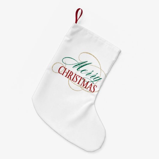 Petite Chaussette De Noël Joyeux Noël Élégant moderne Script de vacances (Devant (Accrochage))