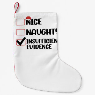 Petite Chaussette De Noël Joyeux Noël Gentil Méchant Preuves Insuffisantes