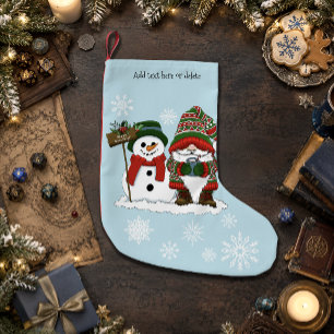 Petite Chaussette De Noël Joyeux Noël Gnome Bonhomme de Neige Vacances d'Hiv