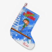 Petite Chaussette De Noël Joyeux Noël Gymnast Elf (Devant (Accrochage))