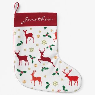 Petite Chaussette De Noël Joyeux Noël Holly Reindeer
