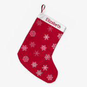 Petite Chaussette De Noël Joyeux Noël Jour Flambeau de neige Motif Nom perso (Devant (Accrochage))