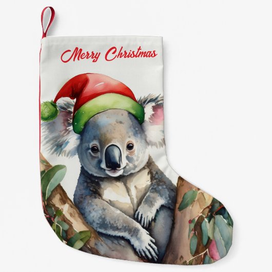 Petite Chaussette De Noël Joyeux Noël Koala assis à Gumtree (Devant)