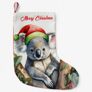 Petite Chaussette De Noël Joyeux Noël Koala assis dans un Eucalyptus