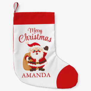 Petite Chaussette De Noël Joyeux Noël Mignon Père Noël Dessin Animé Simple R