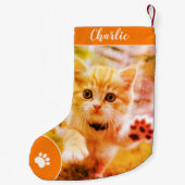 Petite Chaussette De Noël Joyeux Noël mignon Personnalisé Nom de l'animal, P (Dos)
