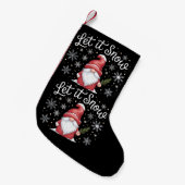 Petite Chaussette De Noël Joyeux Noël mignonne Gnome Laissez-le neiger hiver (Devant (Accrochage))