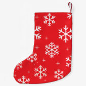 Petite Chaussette De Noël Joyeux Noël moderne Snowflakes Motif Vert (Dos)