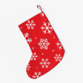 Petite Chaussette De Noël Joyeux Noël moderne Snowflakes Motif Vert (Dos (Accrochage))