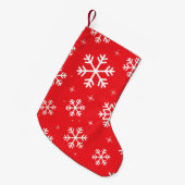 Petite Chaussette De Noël Joyeux Noël moderne Snowflakes Motif Vert (Devant (Accrochage))