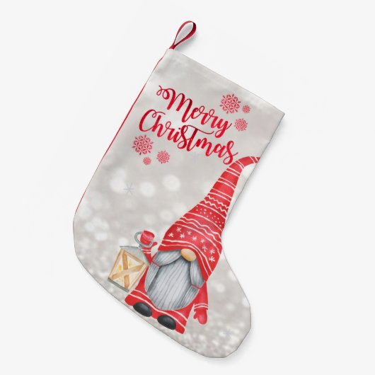 Petite Chaussette De Noël Joyeux Noël, Parties scintillant Bokeh, Mignonne G (Devant (Accrochage))