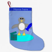 Petite Chaussette De Noël Joyeux Noël Pêche Pingouin Custom Stocking (Devant)