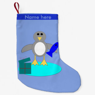 Petite Chaussette De Noël Joyeux Noël Pêche Pingouin Custom Stocking