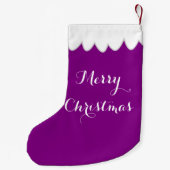 Petite Chaussette De Noël Joyeux Noël personnalisé violet Bas de Noël (Dos)