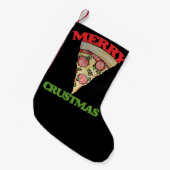 Petite Chaussette De Noël Joyeux Noël pizza (Devant (Accrochage))