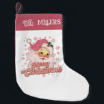 Petite Chaussette De Noël Joyeux Noël Retro Typographie Père Noël Pink Casqu<br><div class="desc">Joyeuse typographie rétro rose de Noël avec un Père Noël avec un casquette rose.</div>