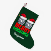 Petite Chaussette De Noël Joyeux Noël Rhino mignon personnalisé (Devant (Accrochage))