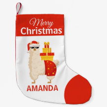 Joyeux Noël Santa Lama Rouge Drôle Mignon