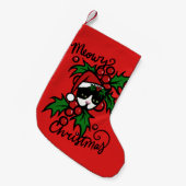 Petite Chaussette De Noël Joyeux Noël Tuxedo Chat (Devant (Accrochage))