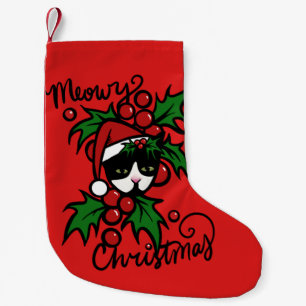Petite Chaussette De Noël Joyeux Noël Tuxedo Chat