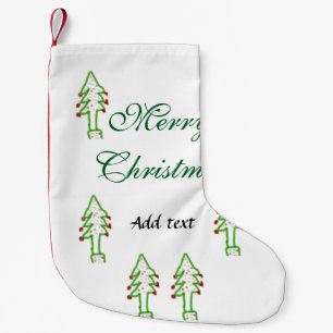 Petite Chaussette De Noël Joyeux Noël vert sapin rouge cerise de Noël