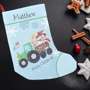 Petite Chaussette De Noël Joyeux nom de Noël du tracteur