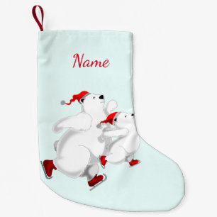 Petite Chaussette De Noël Joyeux ours Noël Stocker avec le nom personnalisé