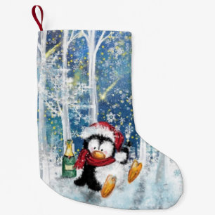 Petite Chaussette De Noël Joyeux pingouin - Noël