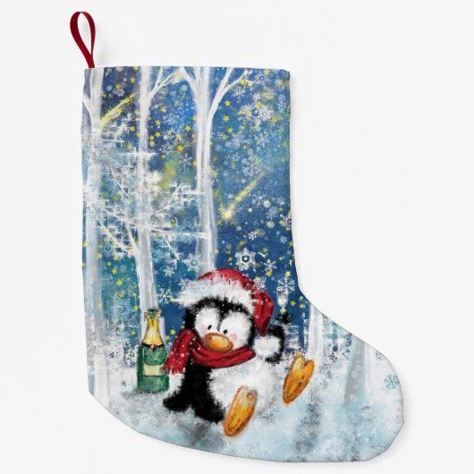 Petite Chaussette De Noël Joyeux pingouin - Noël (Devant)