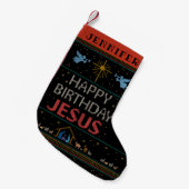 Petite Chaussette De Noël Joyeux pull de Noël Joyeux Joyeux Anniversaire Jés (Devant (Accrochage))