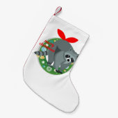 Petite Chaussette De Noël joyeux raton laveur de noël (Devant (Accrochage))