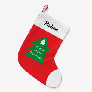 Petite Chaussette De Noël Joyeux sapin de Noël mignon avec Rouge de voeux