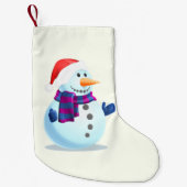 Petite Chaussette De Noël Joyeux Snowman Noël Stocker (Devant)