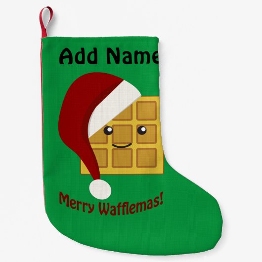 Petite Chaussette De Noël Joyeux Wafflemas ! Gaufre de Noël (Devant)