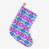Petite Chaussette De Noël Kaleidoscope Fleur d'Azur (Devant (Accrochage))