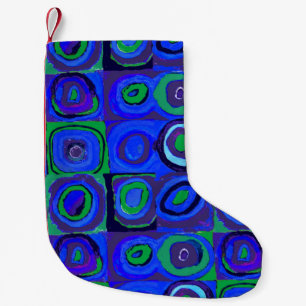 Petite Chaussette De Noël Kandinsky Farbstudie Carrés Bleus Cercle Carré
