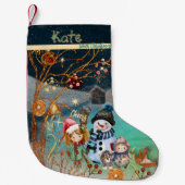 Petite Chaussette De Noël Kate aime Noël bleu (Devant)
