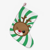 Petite Chaussette De Noël Kawaii Reindeer Noël Stocker (Devant (Accrochage))