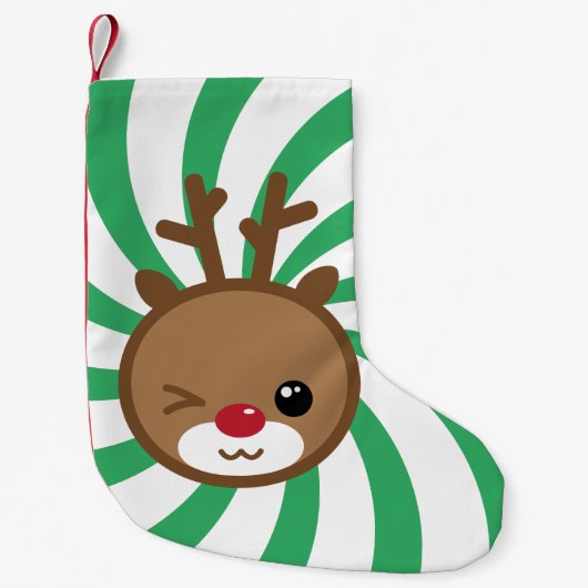 Petite Chaussette De Noël Kawaii Reindeer Noël Stocker (Devant)