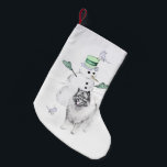 Petite Chaussette De Noël Keeshond Noël Snowman Peinture Chien Art<br><div class="desc">Portrait de chien Keeshond Christmas Snowman, tableau original. Nous nous spécialisons dans l'art original mignon et drôle. Achetez ceci pour vous-même ou comme un grand cadeau pour vos amis aimés Keeshond. Soyez créatif - cliquez sur la PERSONNALISER pour ajouter/supprimer/modifier du texte, redimensionner l'image, modifier les couleurs ou tout ce que...</div>