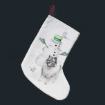 Petite Chaussette De Noël Keeshond Noël Snowman Peinture Chien Art<br><div class="desc">Portrait de chien Keeshond Christmas Snowman, tableau original. Nous nous spécialisons dans l'art original mignon et drôle. Achetez ceci pour vous-même ou comme un grand cadeau pour vos amis aimés Keeshond. Soyez créatif - cliquez sur la PERSONNALISER pour ajouter/supprimer/modifier du texte, redimensionner l'image, modifier les couleurs ou tout ce que...</div>