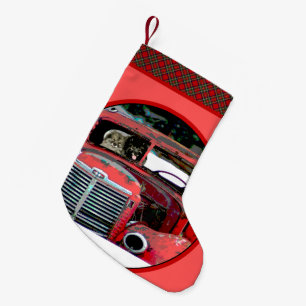 Petite Chaussette De Noël Keeshond Noël Vieux Camion Peinture Chien Art