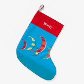 Petite Chaussette De Noël Kite surf bleu et rouge  (Devant (Accrochage))