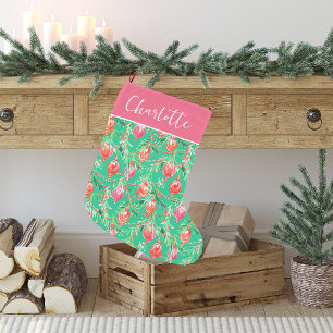 Petite Chaussette De Noël Kitschy Noël Festif Lumineux   Monogramme