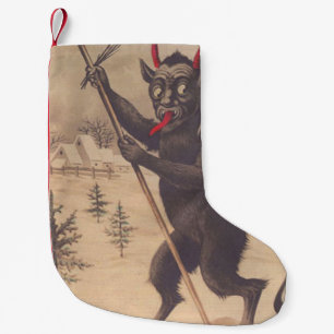 Petite Chaussette De Noël Krampus enlève des gens ski commutateur Hiver