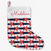 Petite Chaussette De Noël La bannière étoilée modèle | ajoute votre nom (Devant)